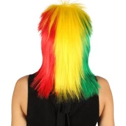 FLAGWIGS Women's Senegal Flag Sport Mullet Wig | Premium Breathable Capless Cap