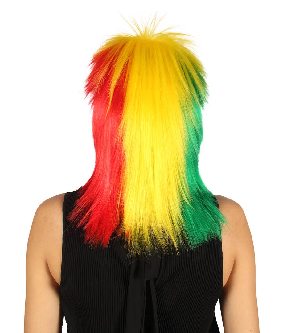 FLAGWIGS Women's Senegal Flag Sport Mullet Wig | Premium Breathable Capless Cap