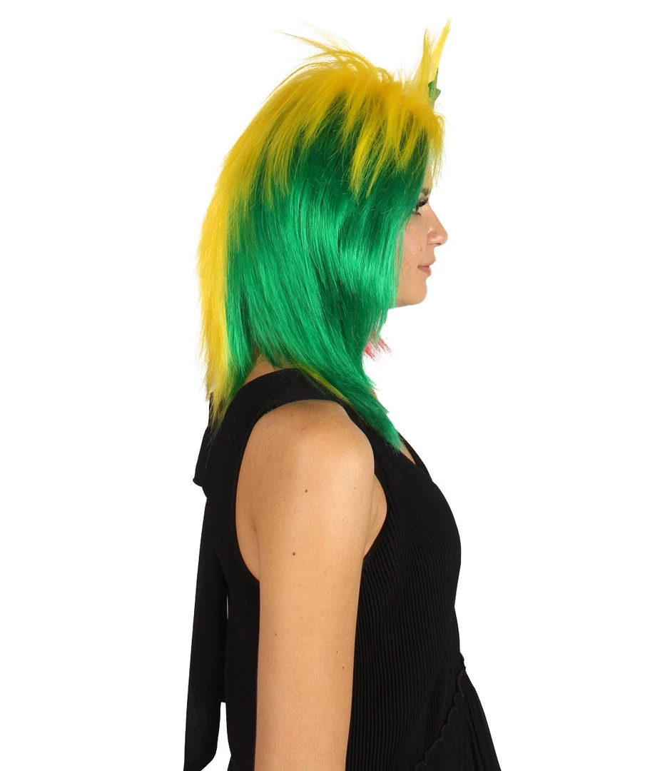 FLAGWIGS Women's Senegal Flag Sport Mullet Wig | Premium Breathable Capless Cap