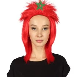 FLAGWIGS Morocco Flag Sport Mullet Wig | Premium Breathable Capless Cap