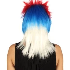 FLAGWIGS Women's Serbia Flag Sport Mullet Wig | Red Blue White Wig | Premium Breathable Capless Cap