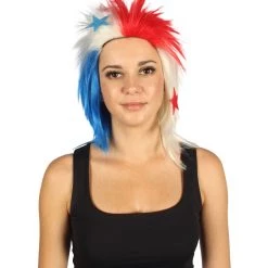 FLAGWIGS Panama Flag Sport Mullet Wig | Premium Breathable Capless Cap Women's