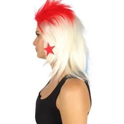 FLAGWIGS Panama Flag Sport Mullet Wig | Premium Breathable Capless Cap Women's