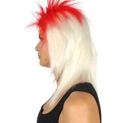 FLAGWIGS Japanese Flag Patriotic Sport Mullet Wig | Premium Breathable Capless Cap Women's