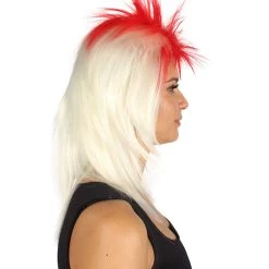 FLAGWIGS Japanese Flag Patriotic Sport Mullet Wig | Premium Breathable Capless Cap Women's