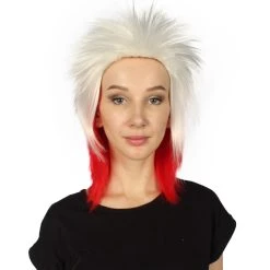 FLAGWIGS Women's Poland Flag Sport Mullet Wig | Premium Breathable Capless Cap
