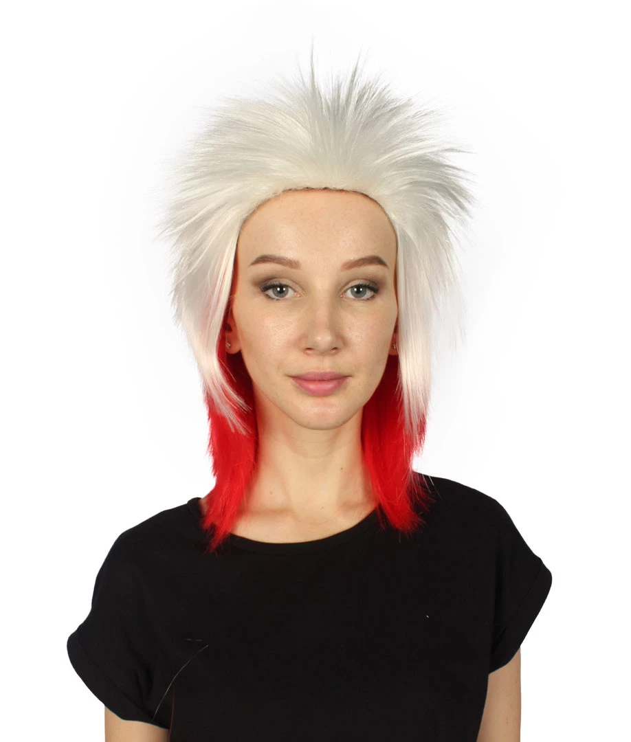 FLAGWIGS Women's Poland Flag Sport Mullet Wig | Premium Breathable Capless Cap