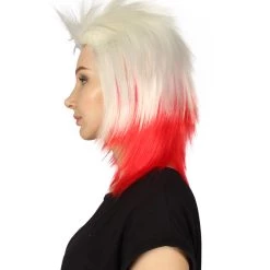 FLAGWIGS Women's Poland Flag Sport Mullet Wig | Premium Breathable Capless Cap