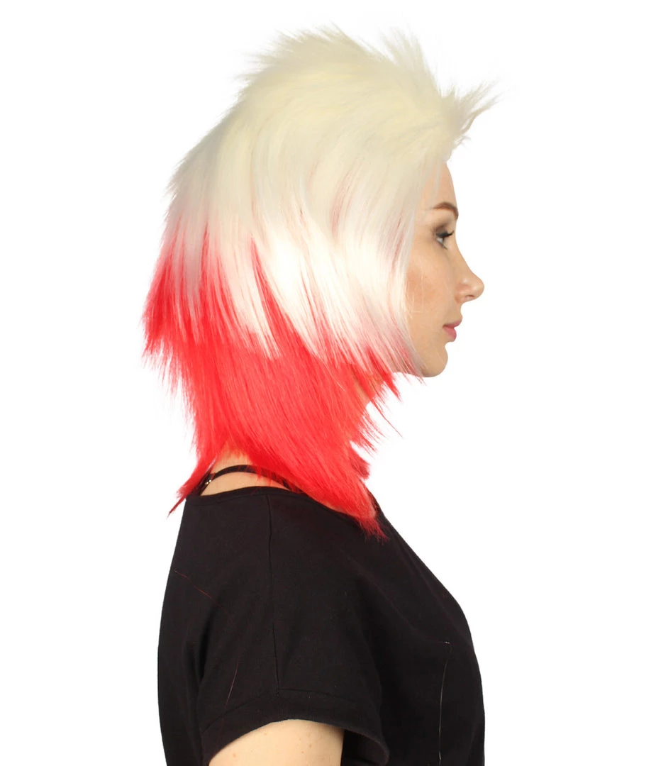 FLAGWIGS Women's Poland Flag Sport Mullet Wig | Premium Breathable Capless Cap