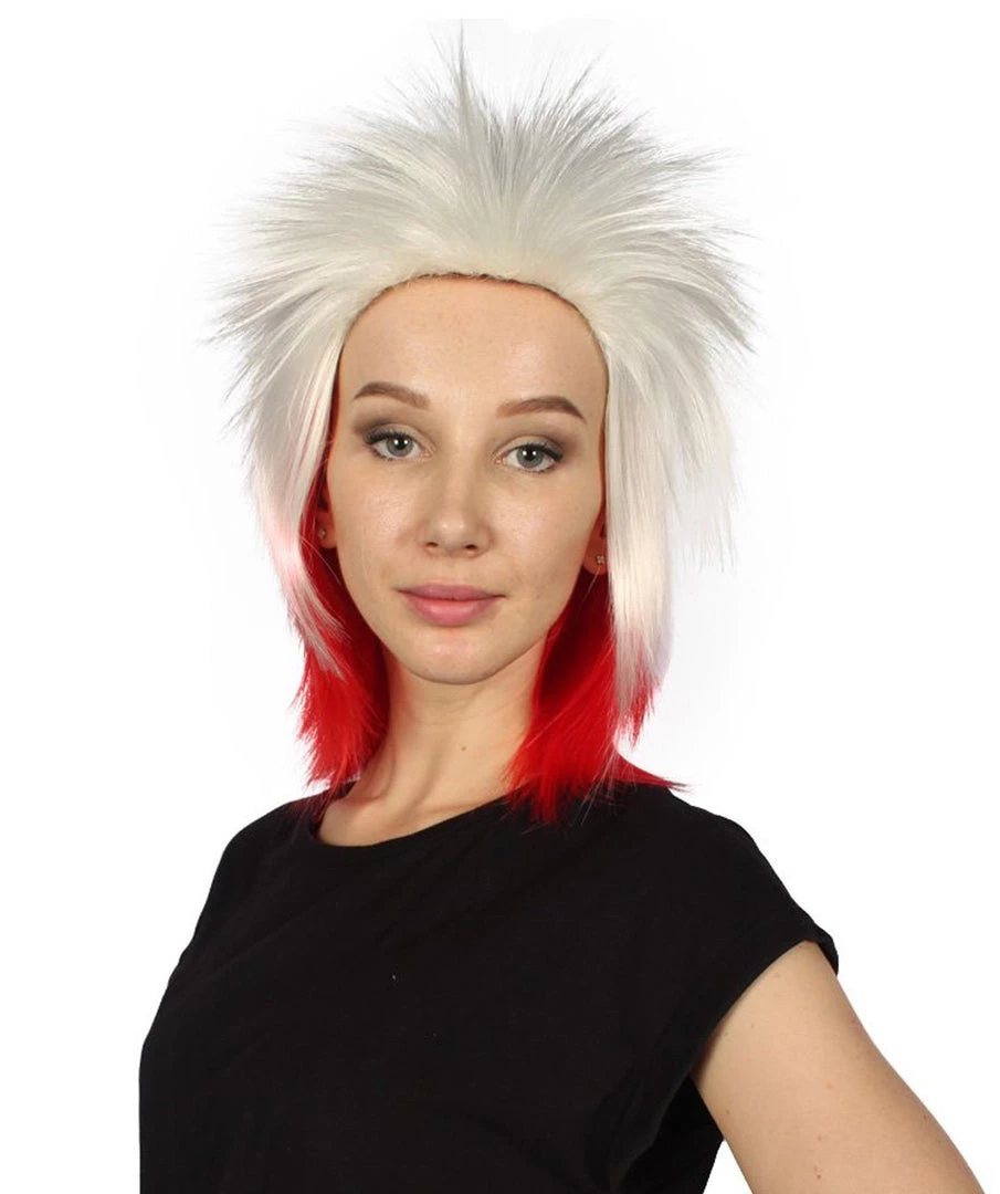 FLAGWIGS Women's Poland Flag Sport Mullet Wig | Premium Breathable Capless Cap