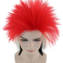 FLAGWIGS Egypt Flag Sport Mullet Wig | Mid Eastern Event Red White Black Halloween Wig | Premium Breathable Capless Cap Women's