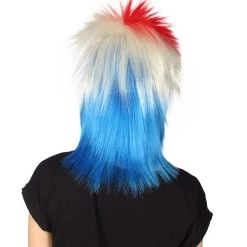 FLAGWIGS Costa Rica Flag Sport Mullet Wig | Premium Breathable Capless Cap Women's