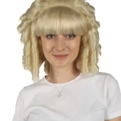 HPO Womens Colonial Historical Blonde Curly Wig | Premium Breathable Capless Cap