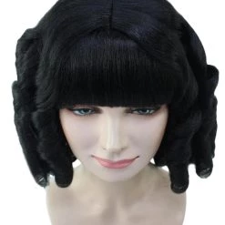 HPO Womens Colonial Historical Black Curly Wig | Premium Breathable Capless Cap Women's