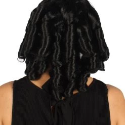 HPO Womens Colonial Historical Black Curly Wig | Premium Breathable Capless Cap Women's
