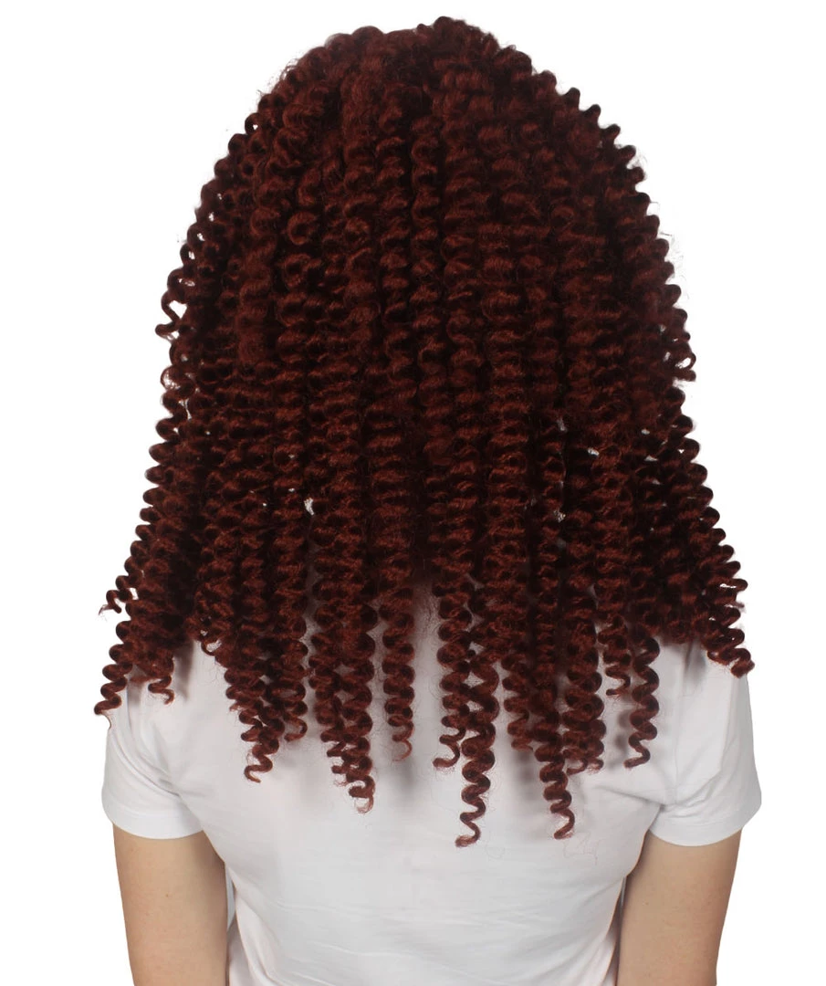 HPO Womens Colonial Historical Auburn Curly Wig | Premium Breathable Capless Cap Women's