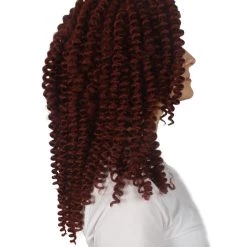 HPO Womens Colonial Historical Auburn Curly Wig | Premium Breathable Capless Cap Women's