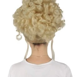 HPO Women's Womens Colonial Historical Curly Wigs | Blonde Cosplay Wig | Premium Breathable Capless Cap