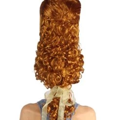 HPO Womens Colonial Historical Curly Wigs | Auburn Cosplay Wig | Premium Breathable Capless Cap Women's