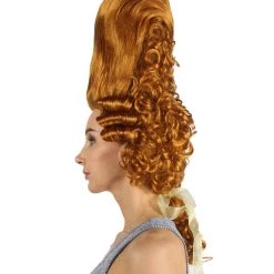 HPO Womens Colonial Historical Curly Wigs | Auburn Cosplay Wig | Premium Breathable Capless Cap Women's