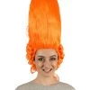 HPO Women's Colonial Historical Curly Wigs | Orange Cosplay Wig | Premium Breathable Capless Cap