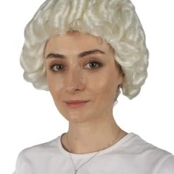 HPO Women's Womens Colonial Lady Historical Wigs | Lt. Blonde Cosplay Wig | Premium Breathable Capless Cap