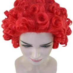 HPO Women's Womens Colonial Historical Curly Wig | Multiple Colors | Premium Breathable Capless Cap