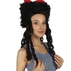 HPO Womens Colonial Historical Wig Black | Premium Breathable Capless Cap Women's