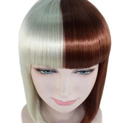HPO Womens Two-tone Medium Bob Wig | Multiple Color Collection | Premium Breathable Capless Cap Women's Wigs