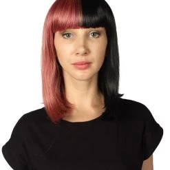 HPO Womens Two-tone Medium Bob Wig | Multiple Color Collection | Premium Breathable Capless Cap Women's Wigs