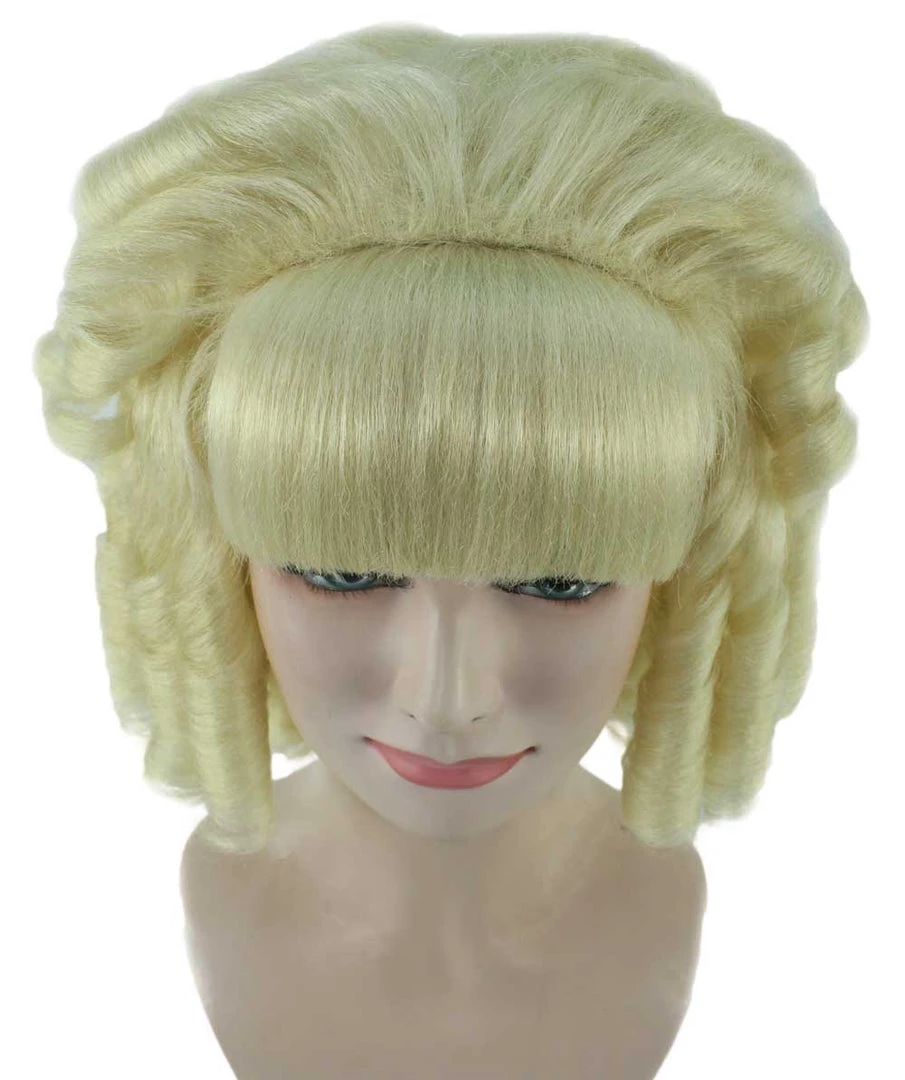 HPO Womens Colonial Lady Wig | Dark Brown Historical Wigs | Premium Breathable Capless Cap