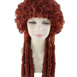 HPO Women's Womens 18th Century Colonial Lady Wig | Dark Brown Historical Wigs