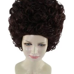 HPO Womens 70's Hippie Disco Wig | Dark Brown Vintage Halloween Wigs Women's
