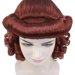 HPO Women's Womens 40's Pin Up Girl | Brown Vintage Wig | Premium Breathable Capless Cap