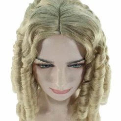 HPO Womens Colonial Lady Blonde Wig | Historical Character Cosplay Halloween Wig | Premium Breathable Capless Cap