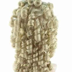 HPO Women's Womens Colonial Blonde Curly Wig | Historical Character Cosplay Halloween Wig | Premium Breathable Capless Cap
