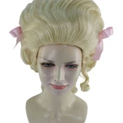 HPO Women's Womens French Colonial Marie Antoinette Wig | Blonde Historical Wigs | Premium Breathable Capless Cap