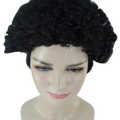 HPO Womens French Colonial Historical Wig | Black Cosplay Wigs | Premium Breathable Capless Cap