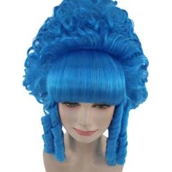 HPO Womens French Colonial Marie Antoinette Wig | Neon Pink Historical Cosplay Wigs | Premium Breathable Capless Cap Women's