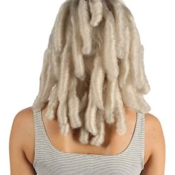 HPO Women's Womens Colonial Ladies 18th Century Curly Wig | Blonde Historical Wigs | Premium Breathable Capless Cap