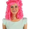 HPO Women's Womens Colonial Lady Pink Curly Wig | Premium Breathable Capless Cap