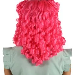 HPO Women's Womens Colonial Lady Pink Curly Wig | Premium Breathable Capless Cap