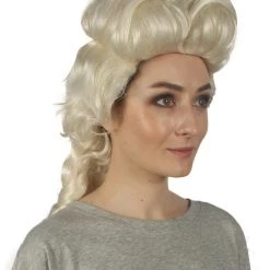 HPO Women's Colonial Curly Wigs | Blonde Halloween Wigs | Premium Breathable Capless Cap