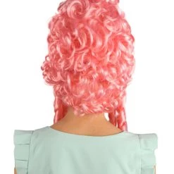 HPO Womens French Colonial Marie Antoinette Wig | Neon Pink Historical Cosplay Wigs | Premium Breathable Capless Cap Women's