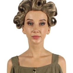 HPO Womens Old Lady Wig | Brown Vintage Wigs | Premium Breathable Capless Cap