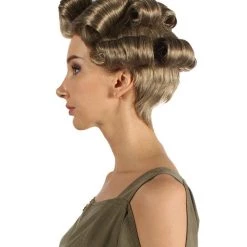 HPO Womens Old Lady Wig | Brown Vintage Wigs | Premium Breathable Capless Cap