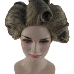 HPO Womens Old Lady Wig | Brown Vintage Wigs | Premium Breathable Capless Cap