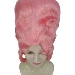 HPO Women's Womens 18th Century Colonial Lady Wig | Pink Historical Wig | Premium Breathable Capless Cap