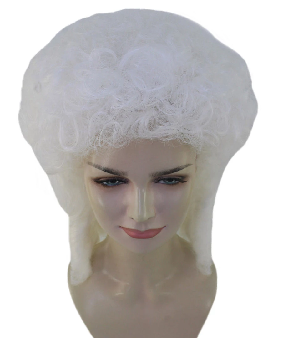 HPO Womens 18th Century Colonial Lady Wig | White Historical Wig | Premium Breathable Capless Cap Women's