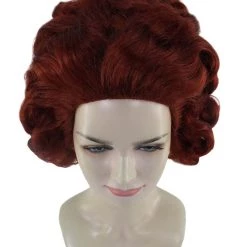 HPO Women's Colonial Historical Lady Wigs | Auburn Halloween Wigs | Premium Breathable Capless Cap